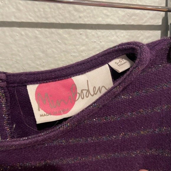Mini Boden Purple Glitter dress Girls size 5-6. - Picture 4 of 6